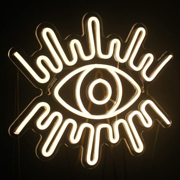 Evil Eye Greek Spiritual Neon Light LED Wall Decor Sign Dorm Bedroom Bathroom - Picture 5 of 5